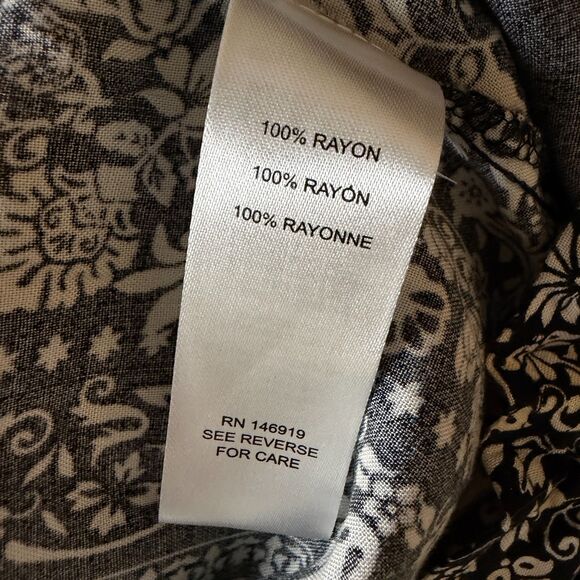 Casa Cabana Boho Blouse Shirt Top Tunic Mixed Print Black White XL bv - Picture 7 of 8